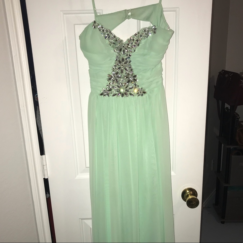 Mint green prom dress